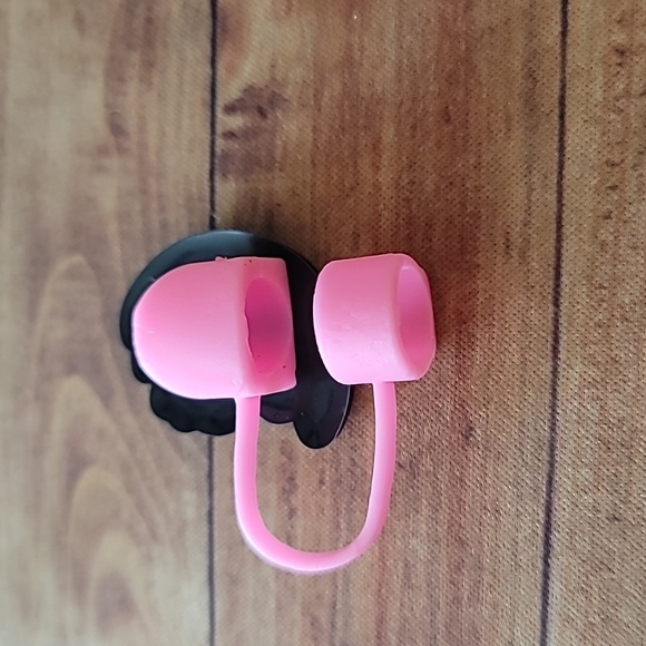 Kitty Cat on the Moon Silicone 10mm/0.4 in Straw Topper Cap Accessory - Picture 2 of 3